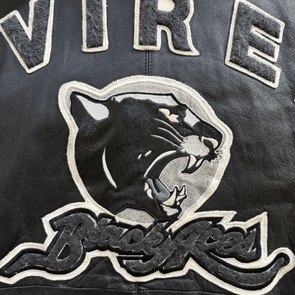 Avirex 'Black Aces' Leather Varsity Jacket - XL | XL, Black