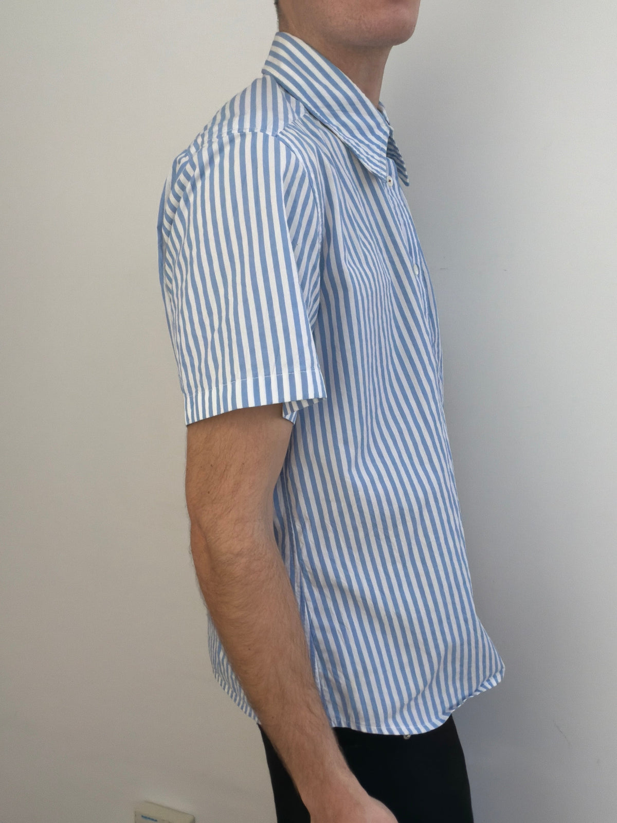 Prada Sport Shortsleeved Shirt | Large, Blue and White Stripes