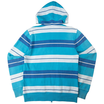 Vintage Stussy Striped Zip Up Hoodie Size M