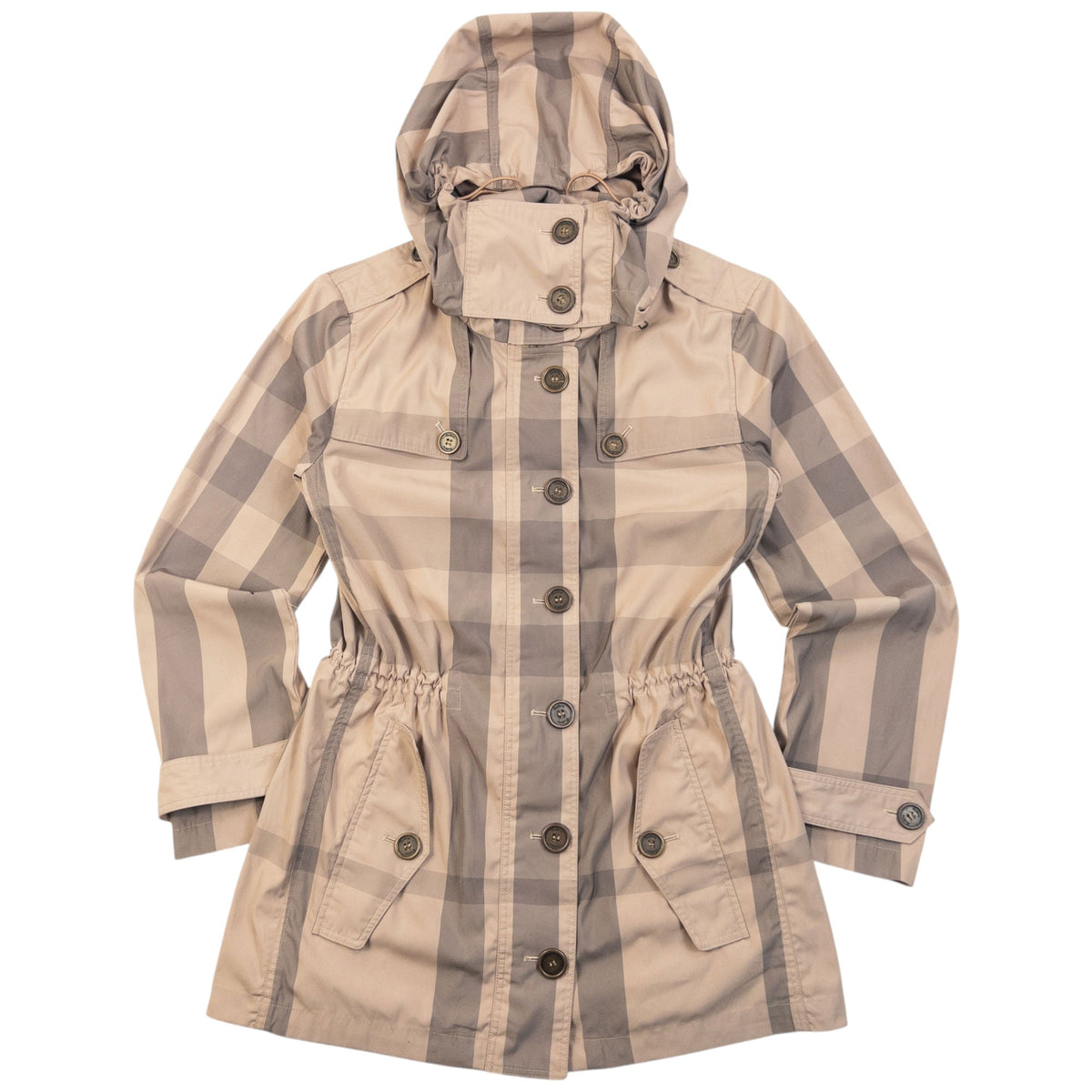 Vintage Burberry Brit Nova Check Rain Jacket Womens | Small, Beige