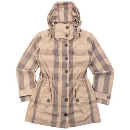 Vintage Burberry Brit Nova Check Rain Jacket Womens | Small, Beige
