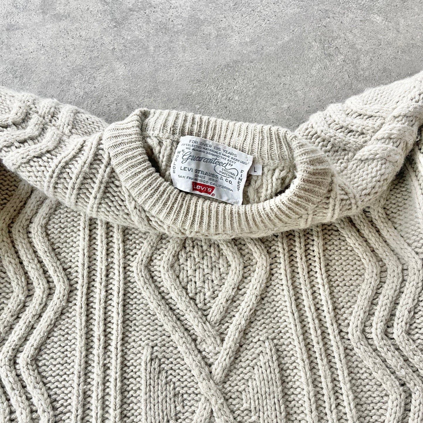 Levi’s 1990s heavyweight cable knitted jumper (L)