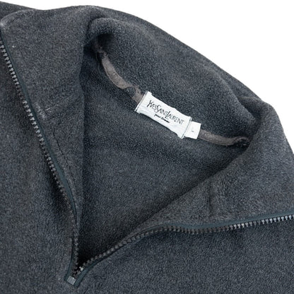 Vintage 2000s YSL Yves Saint Laurent Q Zip Fleece Sweatshirt Size M | Medium, Grey