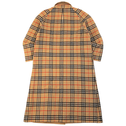Vintage 90s Burberry Nova Check Reversible Wool Jacket Size M | Medium, Brown