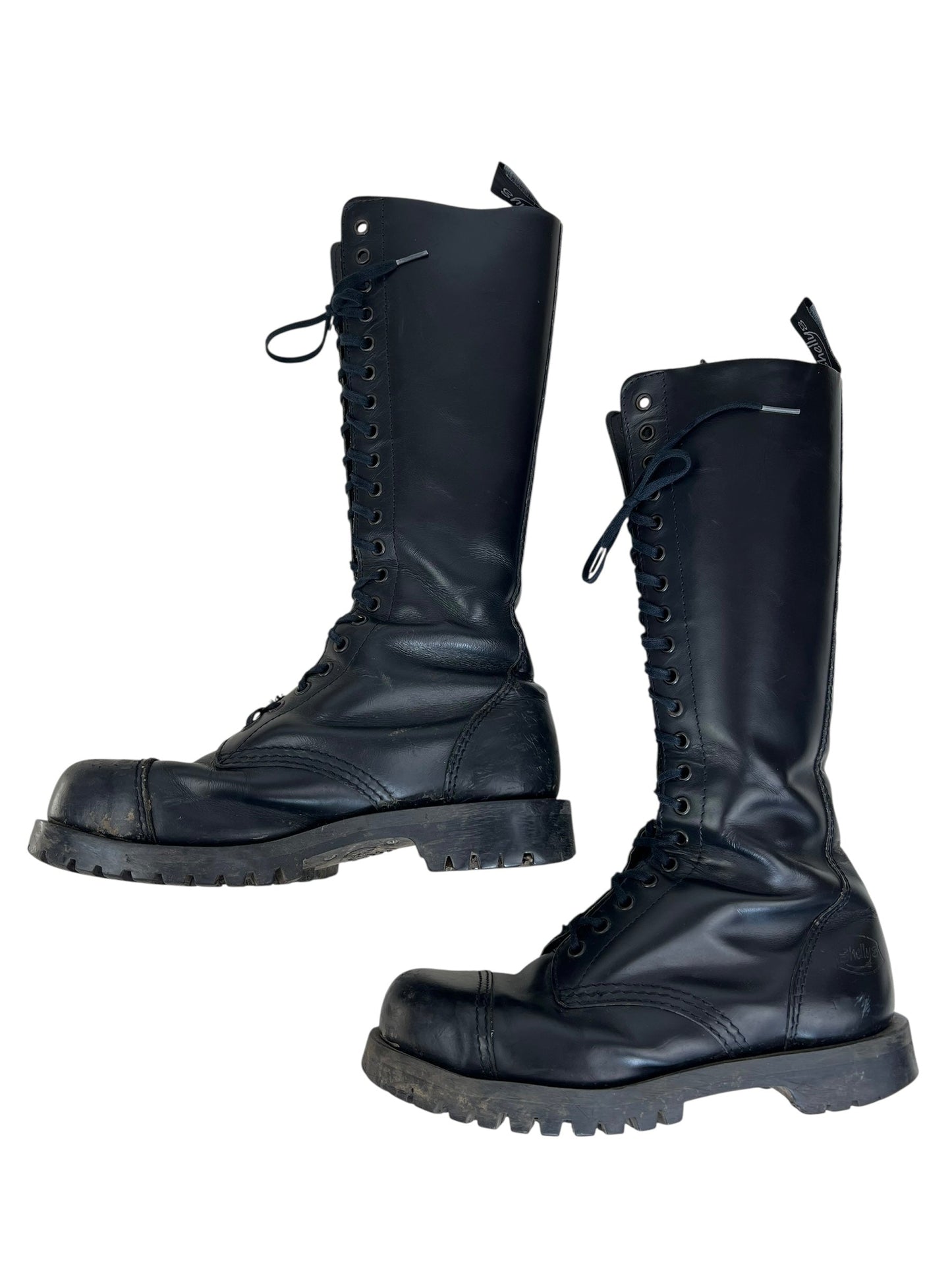 Shellys 1990s steel toe cap 20-eyelet boots | BLACK, Black