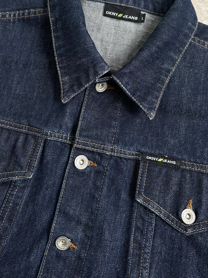 DKNY 2000s Pure Cotton Boxy Denim Jacket - L