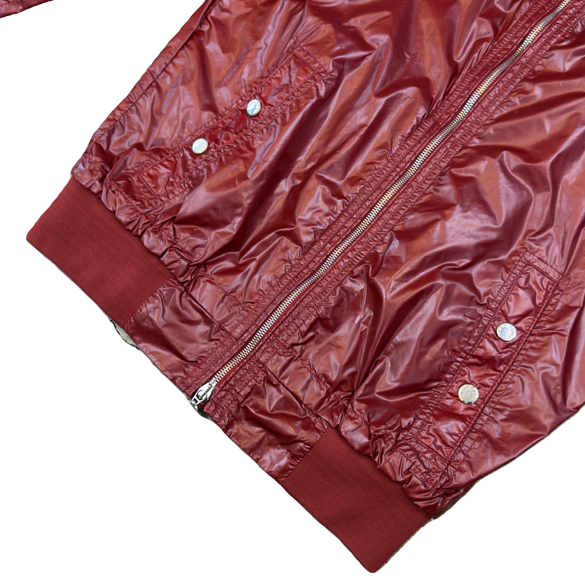 Moncler Nylon Zipped Jacket In Burgundy (S) | Moncler, Burgundy