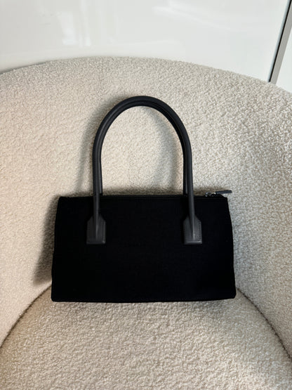 Archive 1998 Miu Miu Embossed Cloth Handbag | O/S, Black