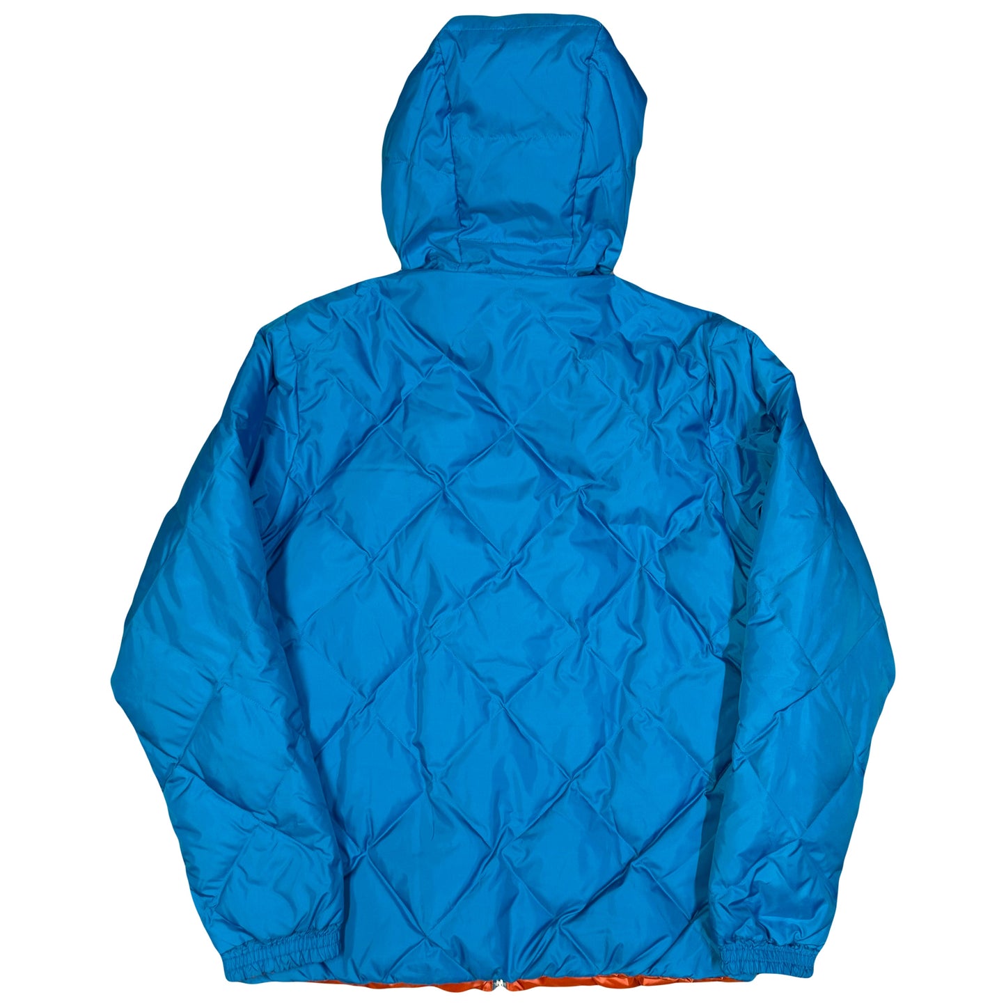 Takeo Kikuchi Diamond Stitch Reversible Puffer Jacket In Blue & Orange (L) | Large, Blue
