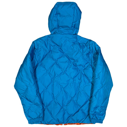 Takeo Kikuchi Diamond Stitch Reversible Puffer Jacket In Blue & Orange (L) | Large, Blue