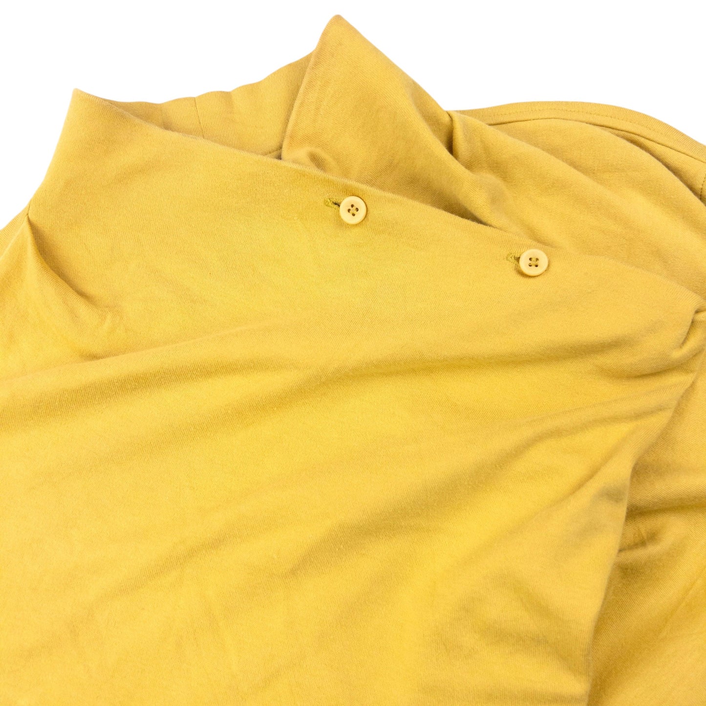 Vintage 80s Issey Miyake Button Draped Jumper Womens Size M | Medium, Yellow
