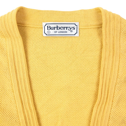 Vintage 90s Burberry Button Up Cardigan Size S | Small, Yellow