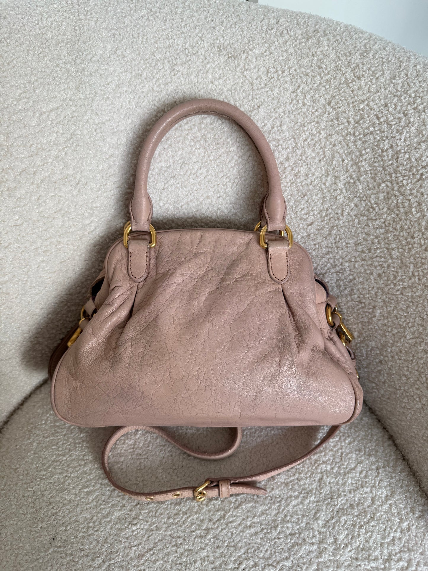 2010s Miu Miu Vitello Shine 2Way Charm Handbag | O/S, Gold