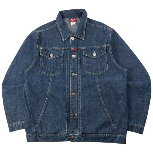 Vintage 90s Oakley Button Up Denim Jacket Size L | Large, Blue