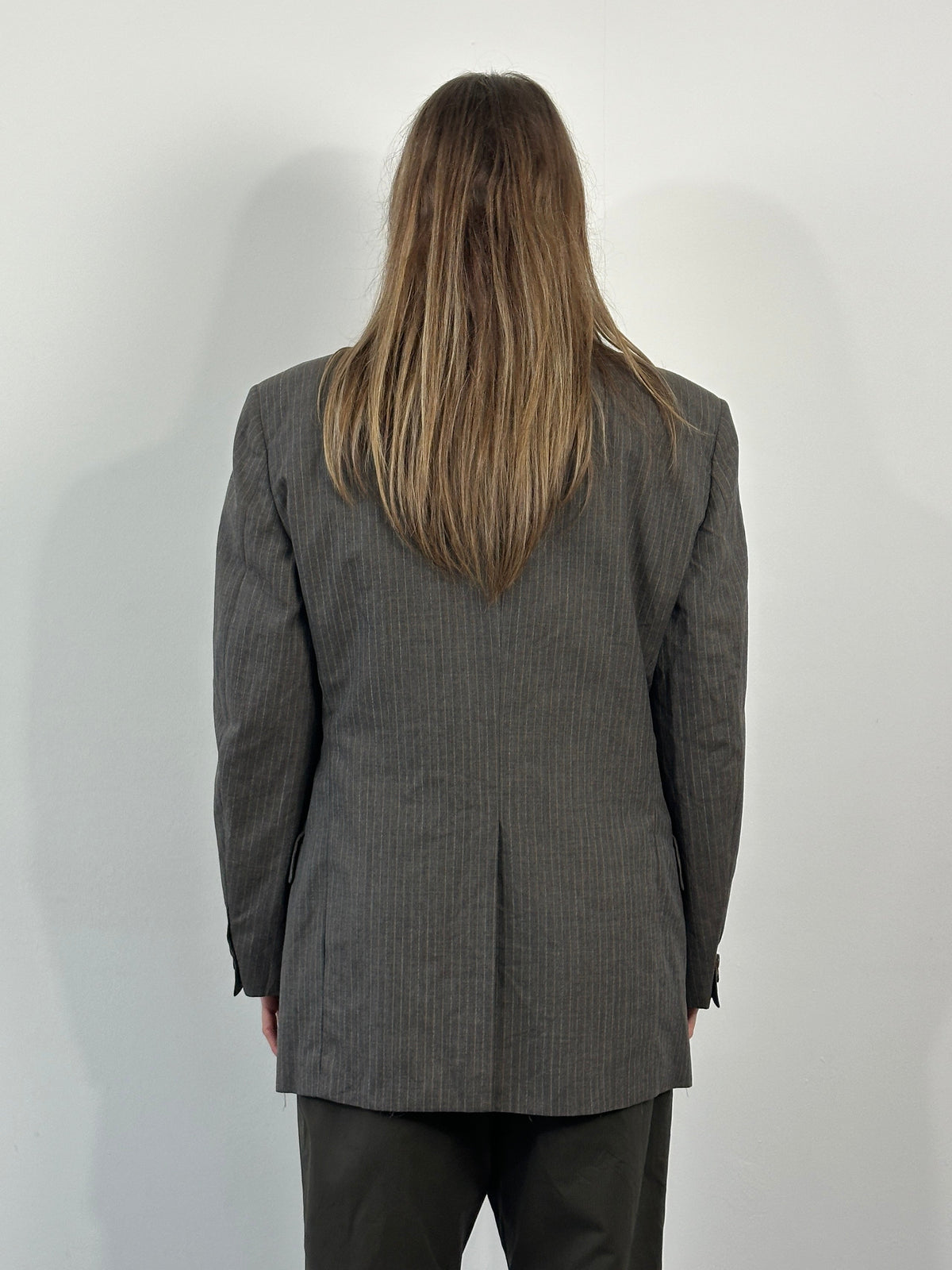 Christian Dior Monsieur 1990s striped single-breasted blazer in size 40R/L, tailored with classic lapels and button closure.