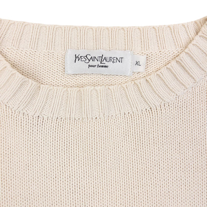 Vintage 2000s YSL Yves Saint Laurent Knit Jumper Size L | Large, Blue