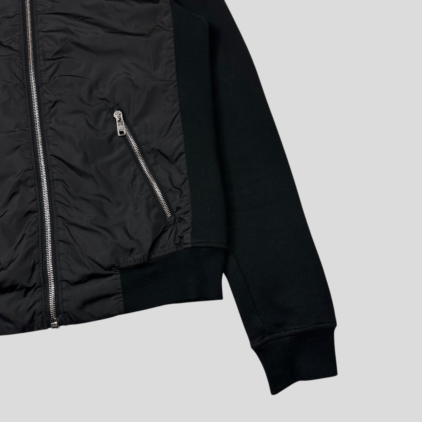 Prada Sport 2013 Minimalistic Nylon Panelled Moto Jacket - S | Default Title, Black