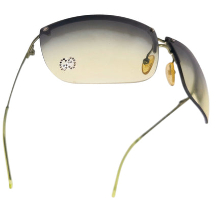 Vintage 2000s Gucci By Tom Ford Diamanté Rimless Sunglasses | O/S, Green