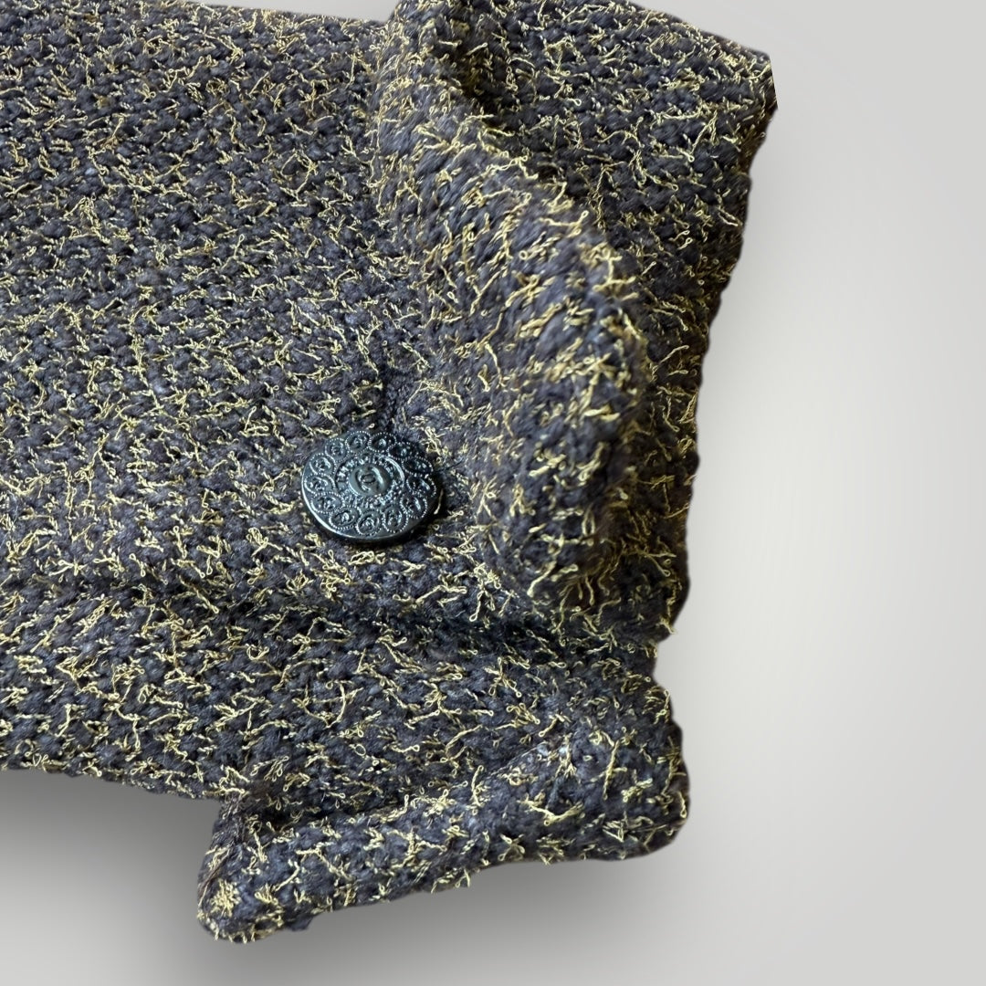 Chanel 1997 Cropped Tweed Lana Wool Blazer 40