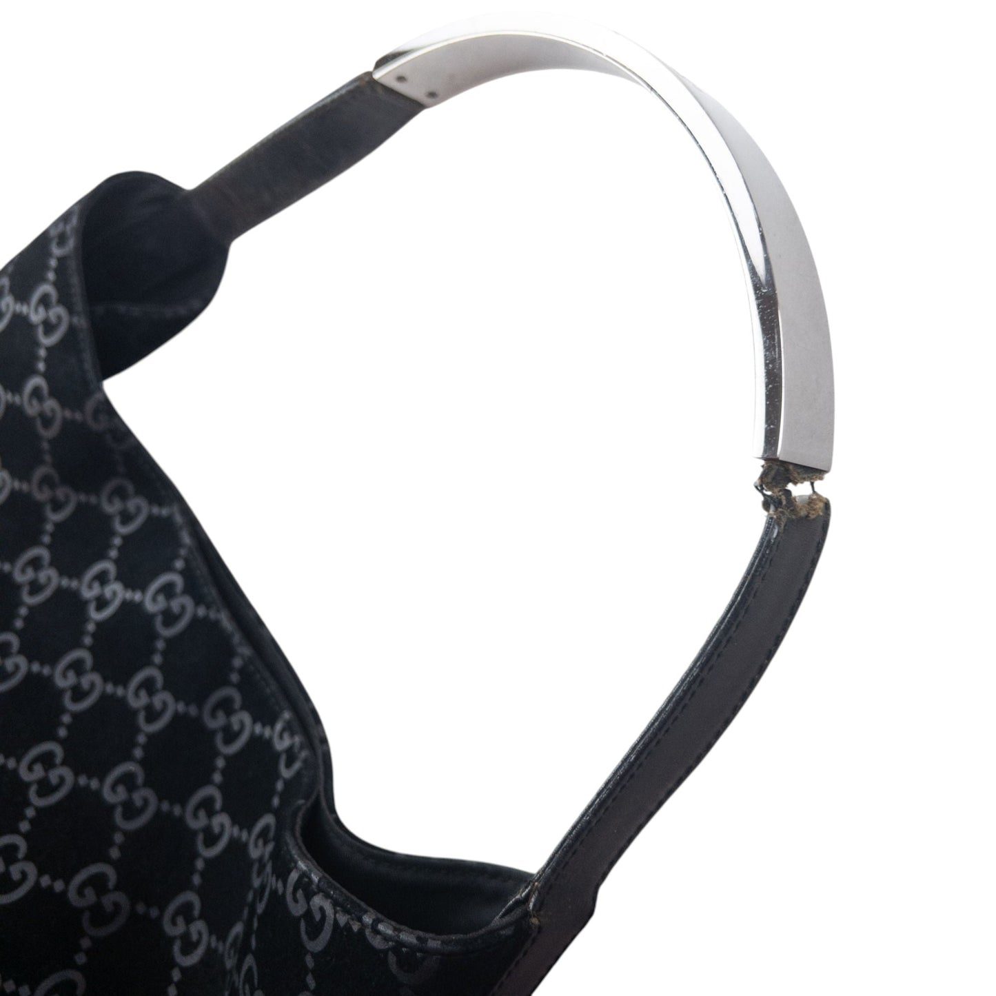 Vintage 2000s Gucci Monogram Suede Shoulder Bag