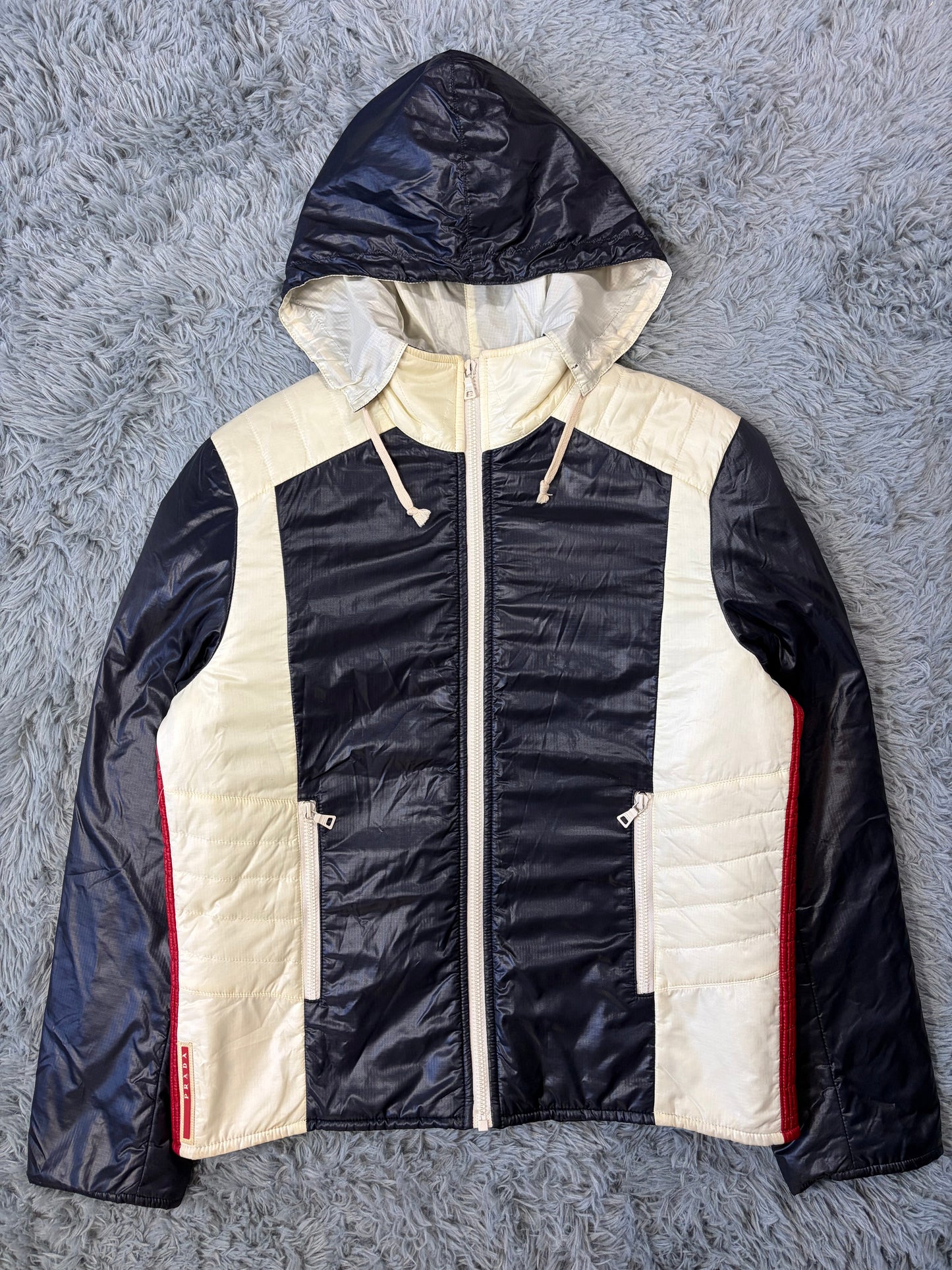 Prada Sport 2008 Astro Panelled Nylon Padded Biker Jacket - L | O/S, Multicoloured