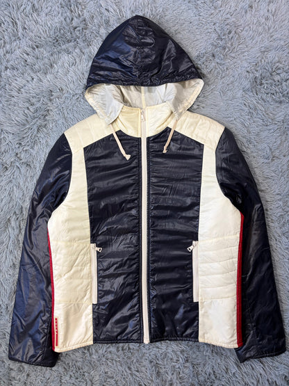 Prada Sport 2008 Astro Panelled Nylon Padded Biker Jacket - L | O/S, Multicoloured