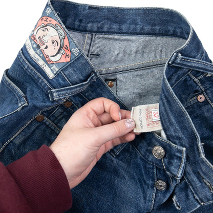 Vintage 2000s Evisu Double Gull Bondage Buckle Back Japanese Denim Jeans Size W30