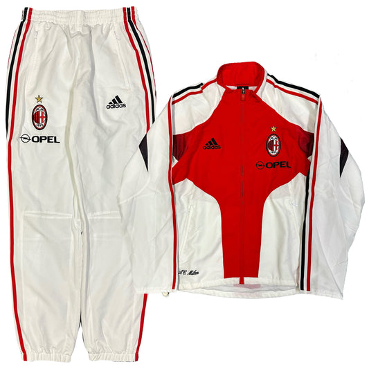 Adidas AC Milan 2004/05 Tracksuit In White & Red ( M )