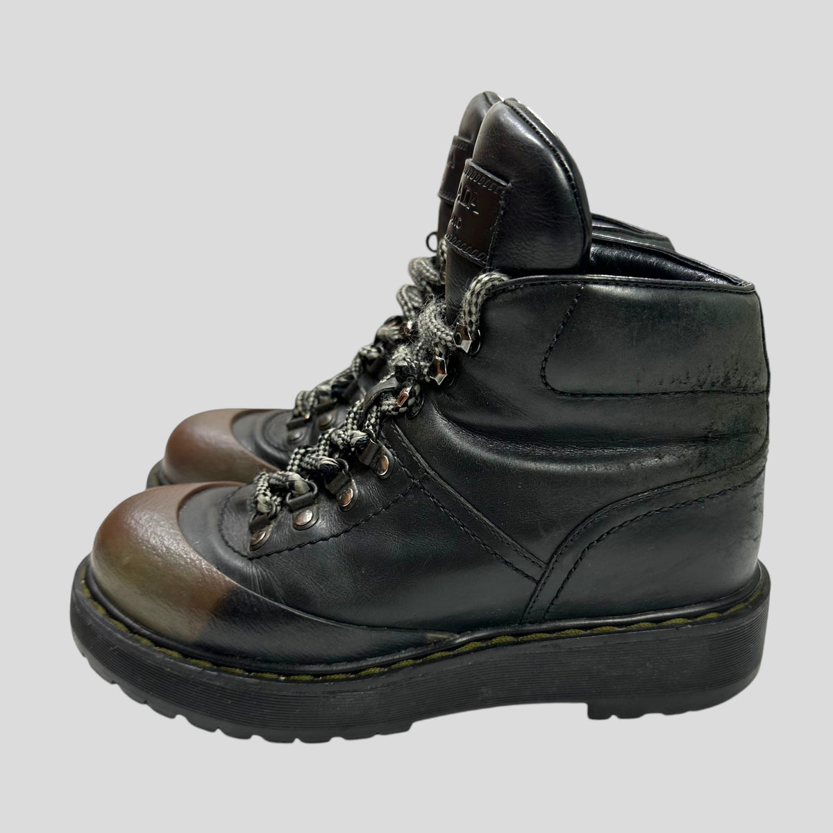 Prada Milano Leather Combat Boots - UK4.5/5 | O/S, Camo