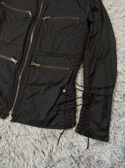 Prada Sport 00’s Tassel Detailed Cotton Multipocket Biker Jacket - M | O/S, Black