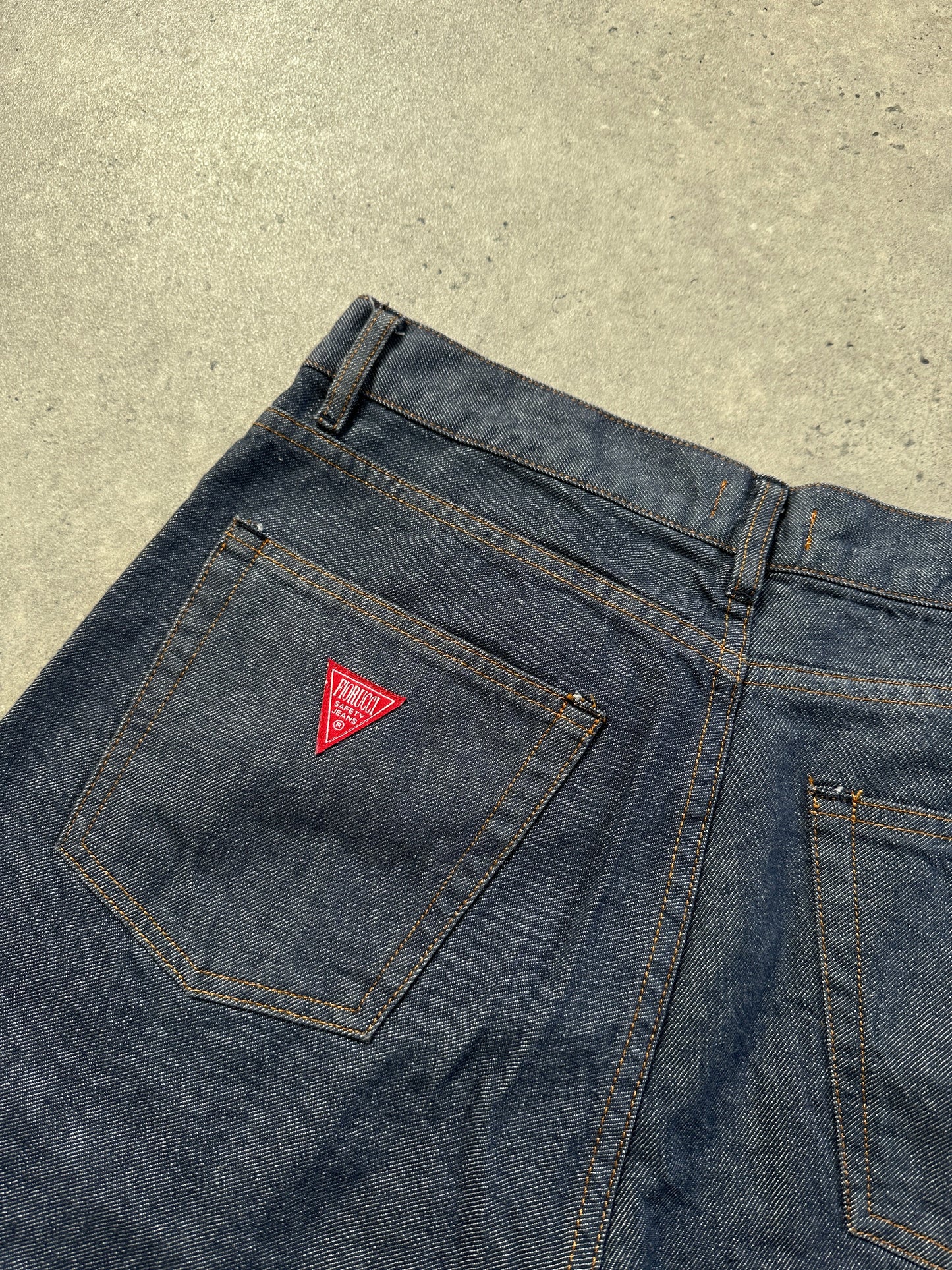 Fiorucci 1990s “Safety Jean” High Waisted Straight Leg Denim Jeans - W32