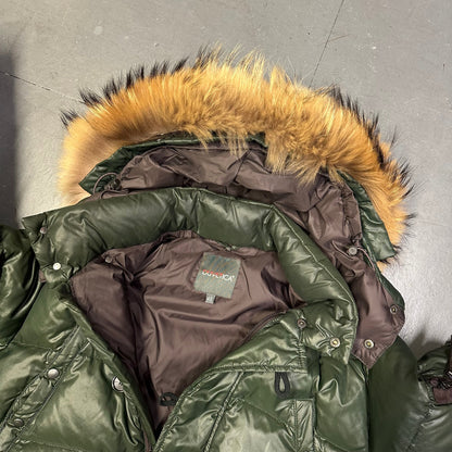 Duvetica Fur Hood Puffer Jacket In Green ( M )