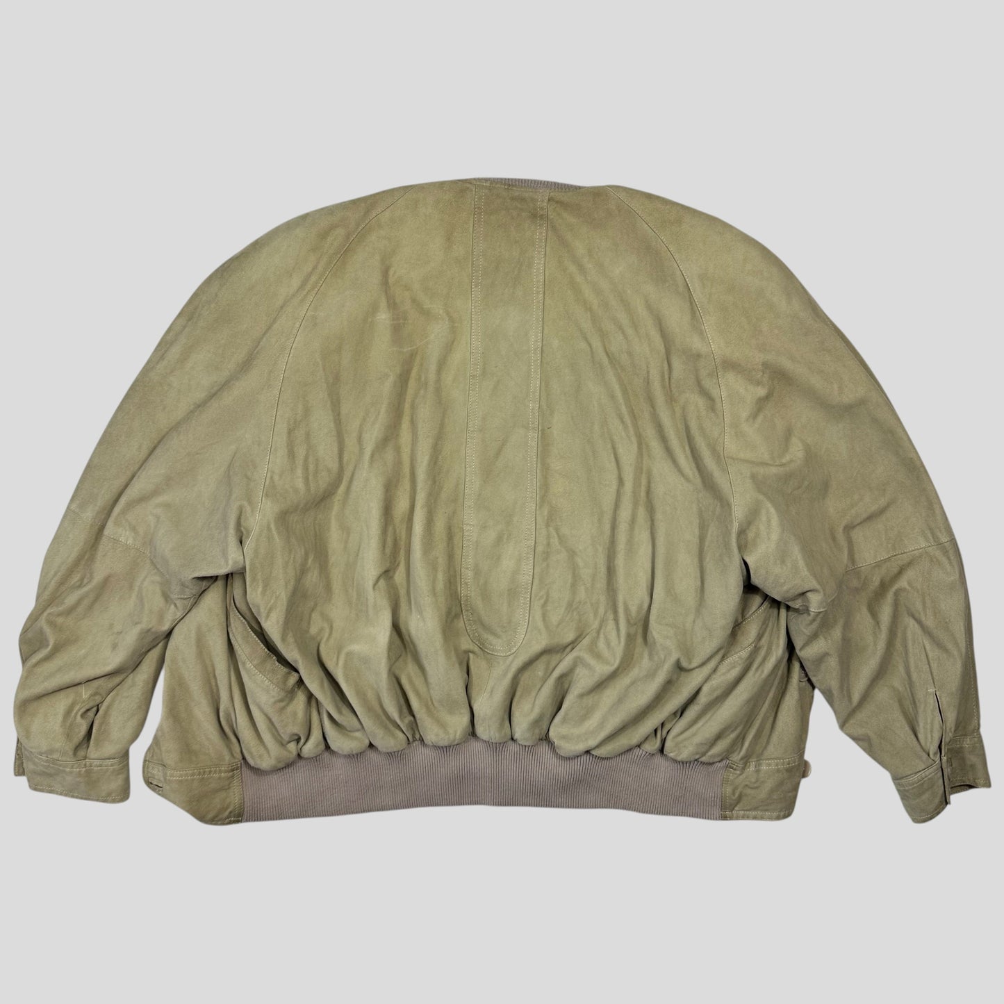 Gucci 1970’s Suede Leather Flannel Lined Flight Jacket - L | Default Title, Beige