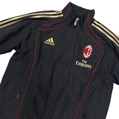 Adidas AC Milan 2010/12 Tracksuit Top In Black, Gold & Red ( M )