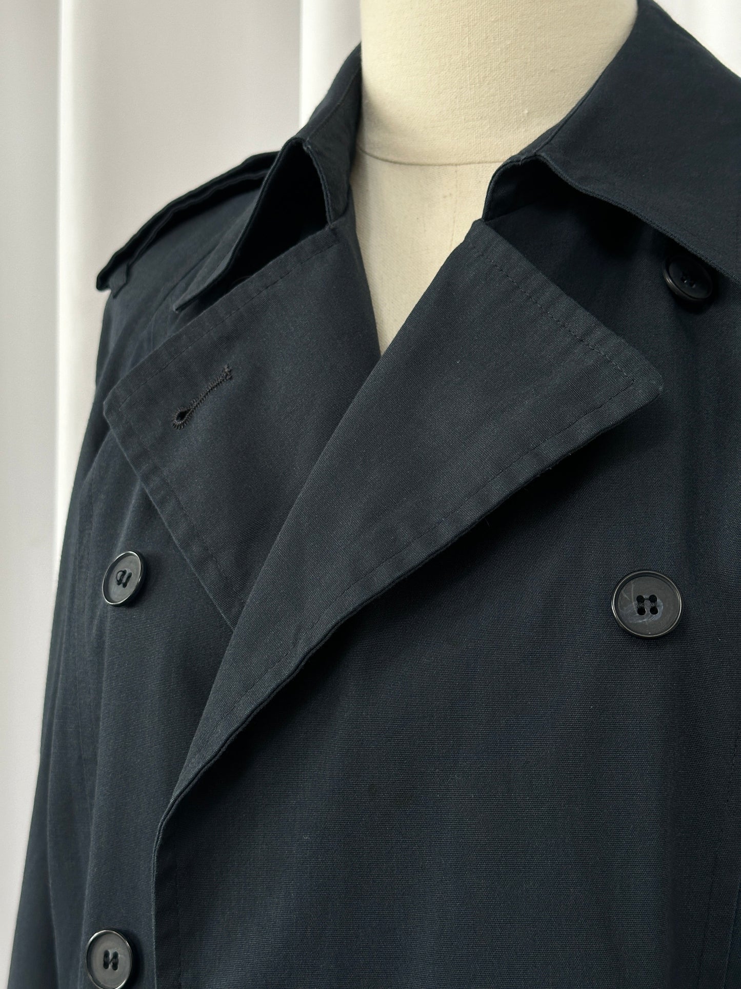 London Fog 1980s Double Breasted Cotton Trench Coat - S