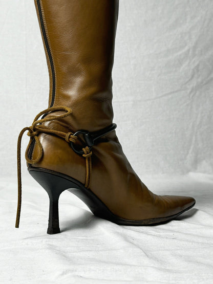 GUCCI STILETTO HEEL BOOTS | DEFAULT TITLE, Brown