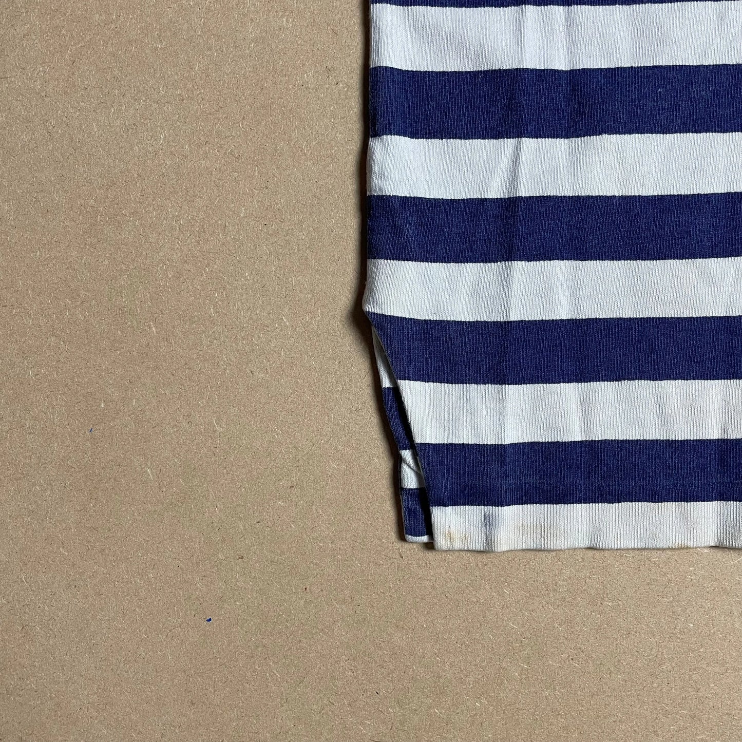 S/S 1992 Navy Blue & White Striped Reflective Breton T-shirt