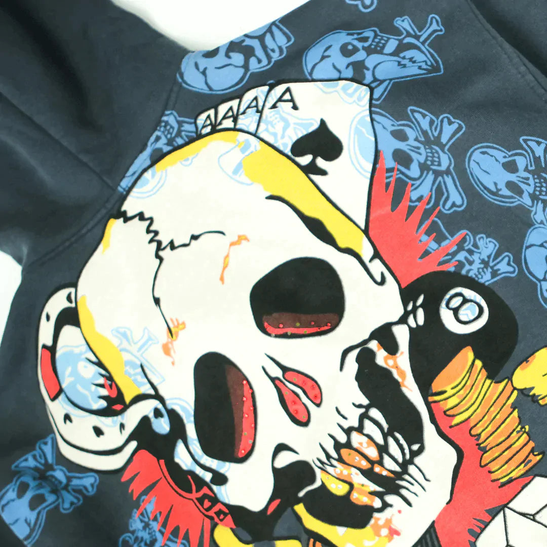 ED HARDY SKULL HOODIE  (L)