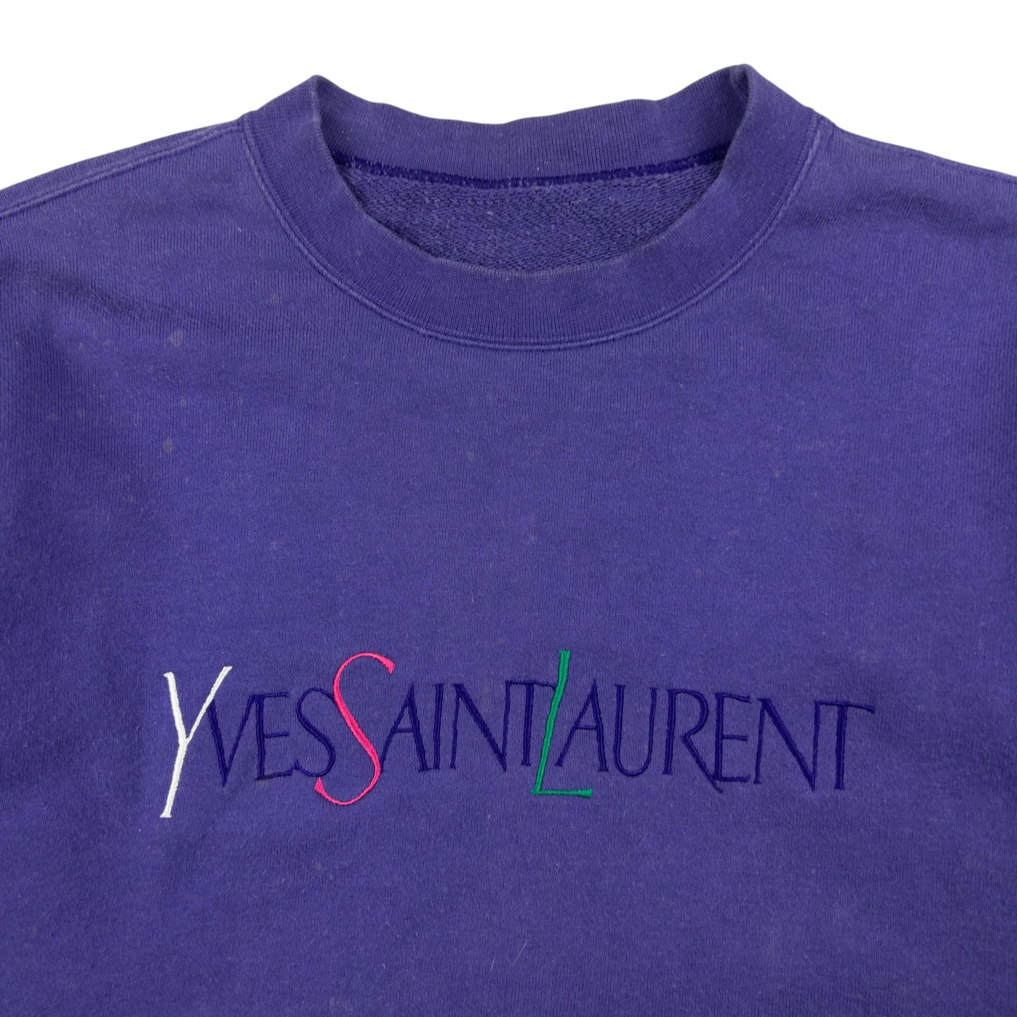 Vintage YSL Yves Saint Laurent Embroidered Sweatshirt Womens Size S