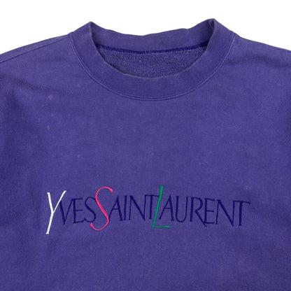 Vintage YSL Yves Saint Laurent Embroidered Sweatshirt Womens Size S