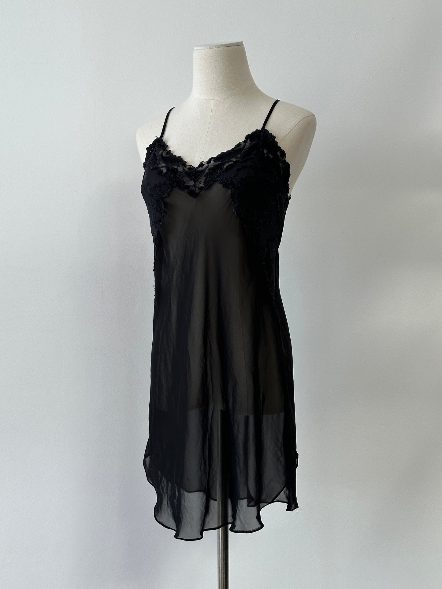 Vintage 2000s Sheer Mini Slip Dress - S-M