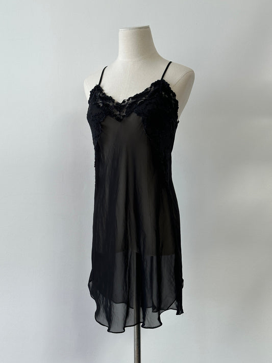 Vintage 2000s Sheer Mini Slip Dress - S-M