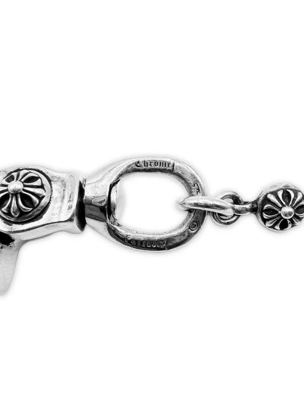 Chrome Hearts Elemental 25 in Cross Ball Double Lobster Wallet Chain | O/S, Silver