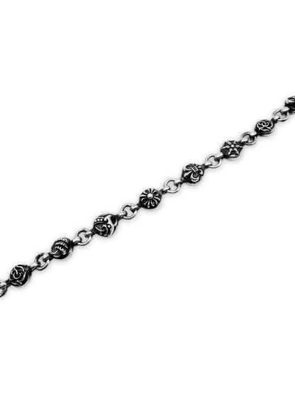 Chrome Hearts Elemental 25 in Cross Ball Double Lobster Wallet Chain | O/S, Silver