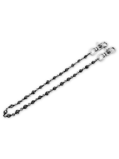 Chrome Hearts Elemental 25 in Cross Ball Double Lobster Wallet Chain | O/S, Silver