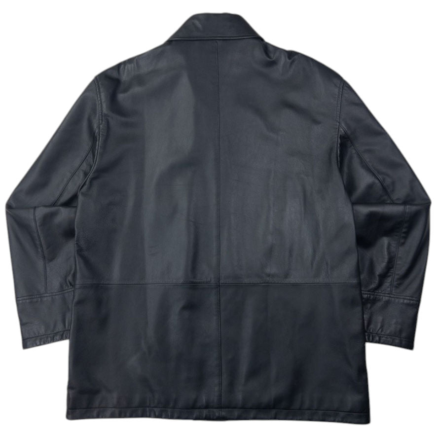 Vintage Burberry Nova Check Lined Leather Jacket Size L