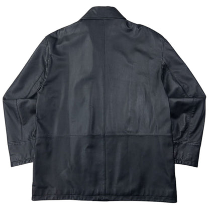 Vintage Burberry Nova Check Lined Leather Jacket Size L