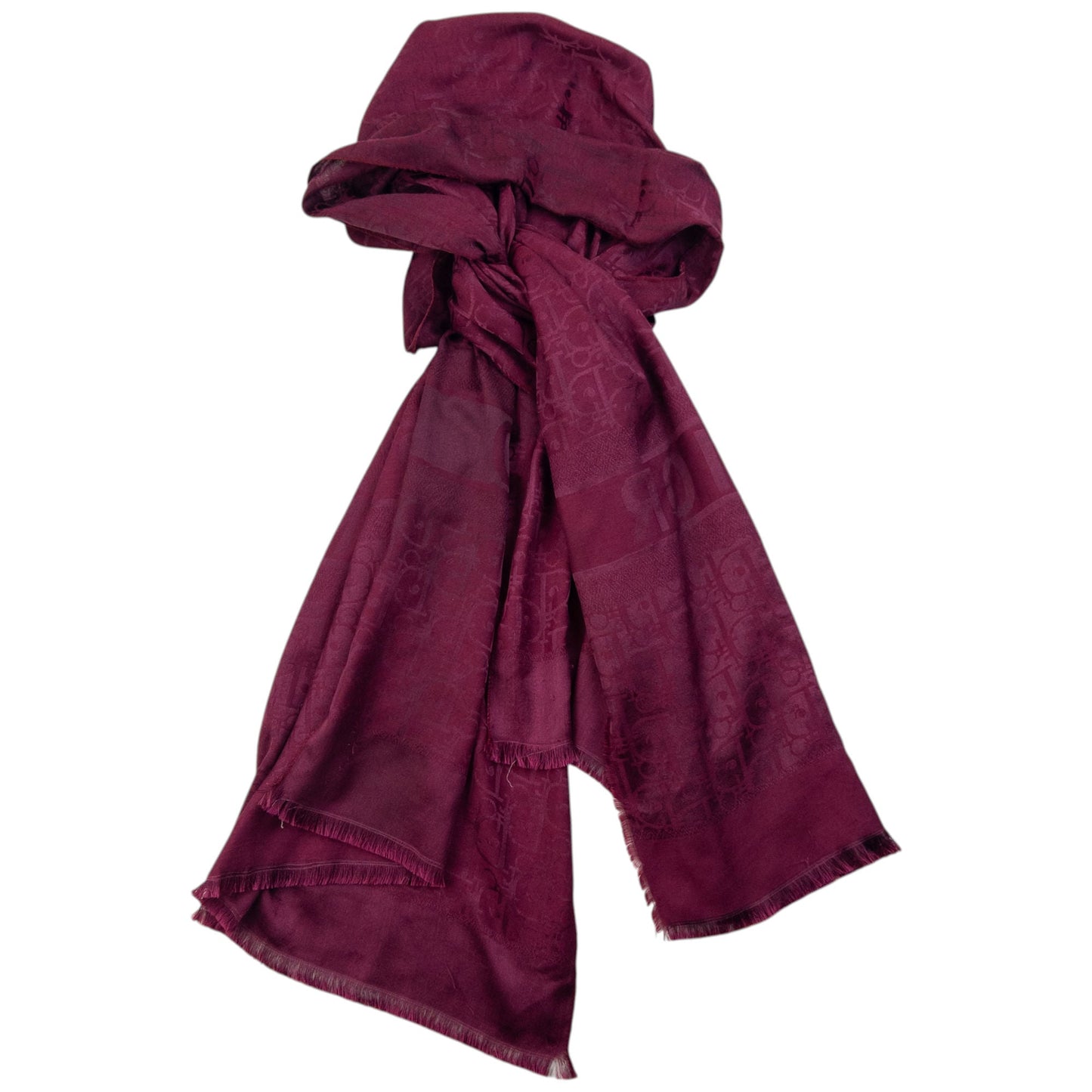 Vintage 90s Dior Monogram Cashmere Silk Scarf | O/S, Purple