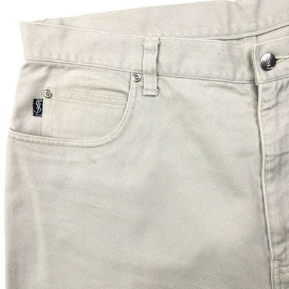 Vintage YSL Yves Saint Laurent Embossed Denim Jeans Size W37