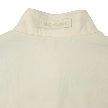 Vintage 90s YSL Yves Saint Laurent Harrington Jacket Size M | Medium, Cream